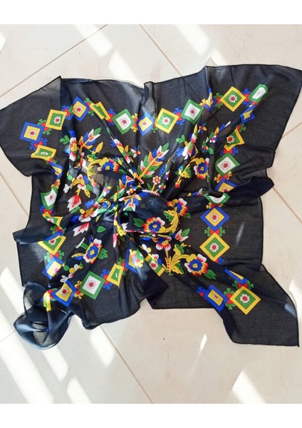 Yörük Çengelköy Otantik Yazma Eşarp Fular Düz Sade