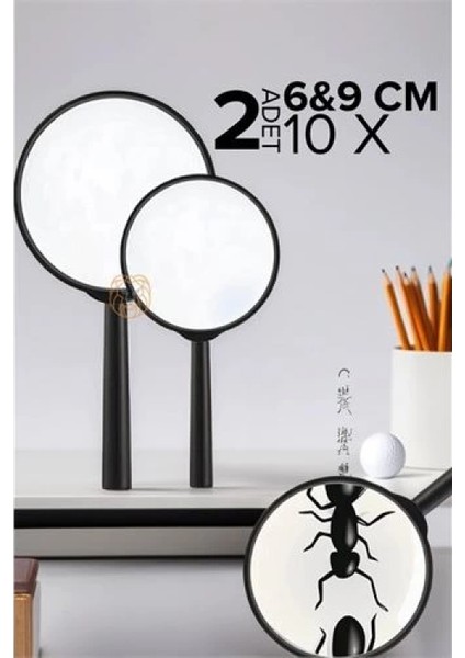 10X Büyüteç 6 ve 9 cm 2 Li Set fiyatları