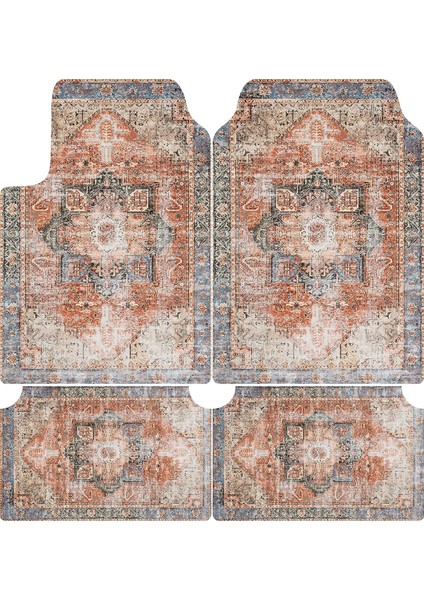 Şık ve Otantik Halı Desenli Araba Paspası – 4’lü Set