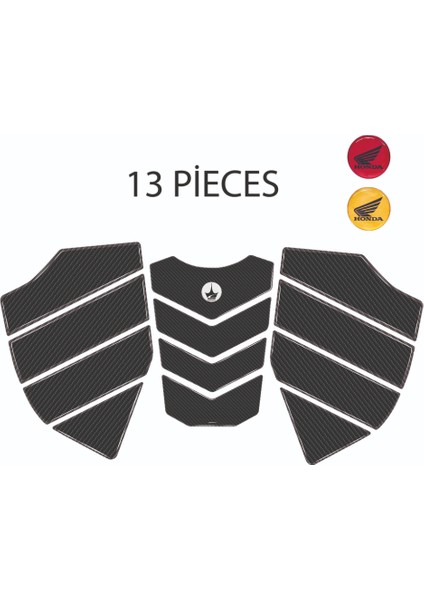 Honda CB-125-F Ile Uyumlu Kaydırmaz 6d Karbon 13 Parça Tank Pad Seti indirimleri