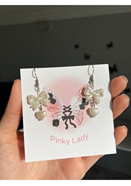 Coquette Aesthetic Incili Fiyonk Küpe modelleri