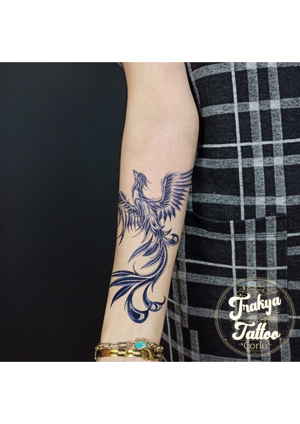 Yarı Kalıcı Dövme Yarım Kol Anka Kuşu Geçici Dövme GZ-857 fiyatları