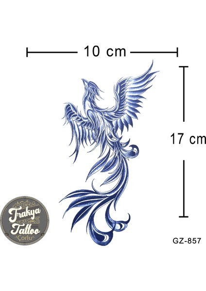 Yarı Kalıcı Dövme Yarım Kol Anka Kuşu Geçici Dövme GZ-857