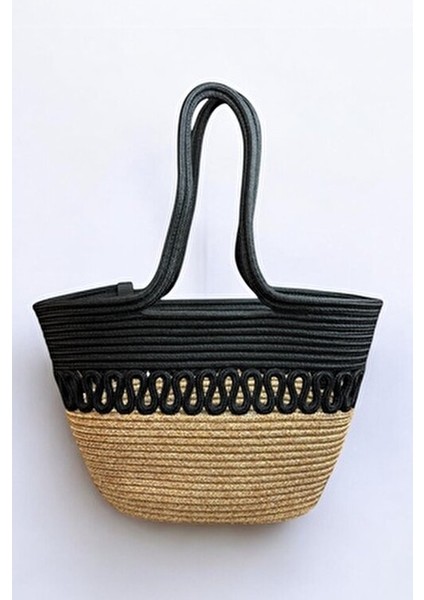 Hasır Jüt Çanta Kadınlar İçin Vegan Pamuk ve Jüt Materyal ile Plaj Kullanımı fiyatları
