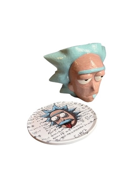 Rick And Morty El Boyama Lüks Saksı ve Alt Tabağı