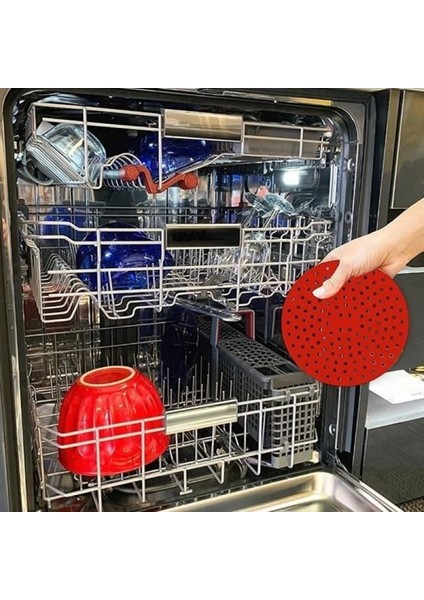Renkli Isıya Dayanıklı Yıkanılabilir Silikon Fırın ve Airfryer Yuvarlak Pişirme Matı 23 cm
