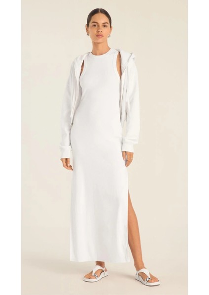 Yırtmaçlı Halter Yaka Atlet Kesim Ribana Elbise