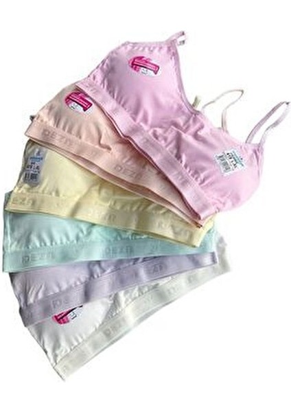 Genç Kız Ip Askılı Pedli Alıştırma Sütyeni Yarım Atlet Büstiyer 6'lı fiyatları