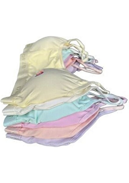 Genç Kız Ip Askılı Pedli Alıştırma Sütyeni Yarım Atlet Büstiyer 6'lı fırsatları