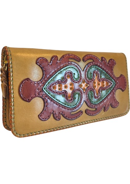 El Yapımı (HANDMADE) Çok Bölmeli Hakiki Deri Kadın Cüzdan Isfahan 40020 modelleri