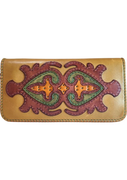 El Yapımı (HANDMADE) Çok Bölmeli Hakiki Deri Kadın Cüzdan Isfahan 40020