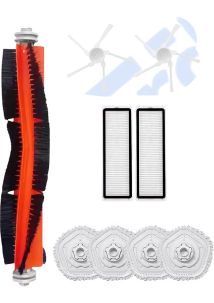 Dreame W10-W10 Pro Uyumlu 1 Ana Fırça 2 Yan Fırça 2 Filtre 4 Mop