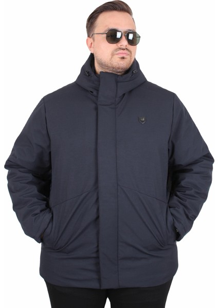 Mocgrande Erkek Büyük Beden Kapüşonlu Mont Lujo 2504 Lacıvert