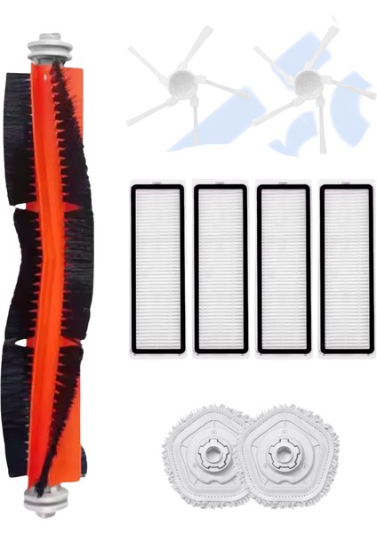 Dreame W10-W10 Pro Uyumlu 1 Ana Fırça 2 Yan Fırça 4 Filtre 2 Mop