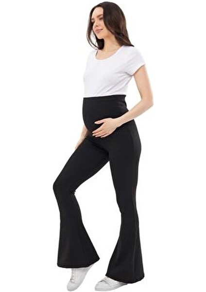 MYRA8230 Toparlayıcı Fitilli Mevsimlik Ispanyol Paça Beli Ayarlanabilir Hamile Tayt modelleri