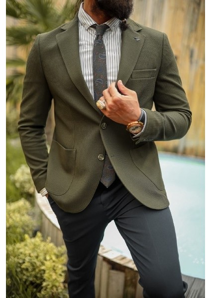 Özel Tasarım Mono Yaka Torba Cep Detaylı Ceket modelleri