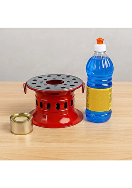 Reşo Yakıtlı Osmanlı Kamp Ocağı Kırmızı Renk 1 Lt Yakıt (20 Saat Yanar)