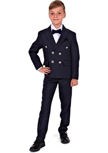 Kruvaze Italyan Kesim Montero Erkek Çocuk Takım Elbise MNK5689 Lacivert fiyatları