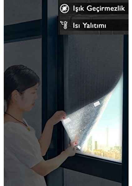 Güneşlik Düz Gümüş Gri Işık Isı Geçirmez Güneşlik Perde Karartma Güneş Perdesi fırsatları
