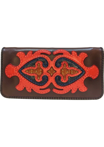 El Yapımı (HANDMADE) Çok Bölmeli Hakiki Deri Kadın Cüzdan Isfahan 40020