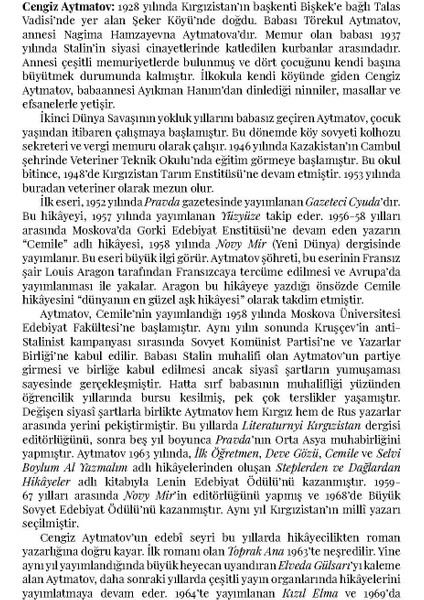 Cemile - Özel Baskı - Cengiz Aytmatov - Ötüken Neşriyat