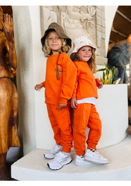 La’ciel Paris Sloganlı Nakışlı Turuncu Takım fiyatları