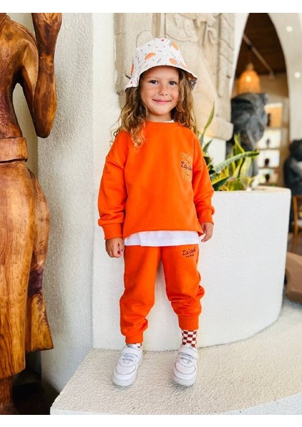La’ciel Paris Sloganlı Nakışlı Turuncu Takım modelleri