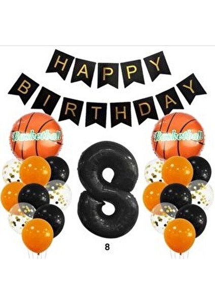 Basketbol Temalı Doğum Günü Balon Set Konsepti