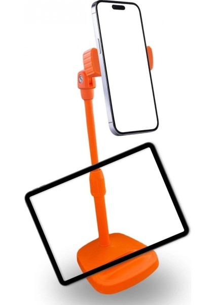Masa Üstü Tablet ve Telefon Tutucu Plastik Aparat Turuncu Telefon Standı modelleri