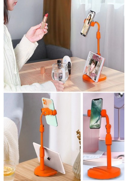 Masa Üstü Tablet ve Telefon Tutucu Plastik Aparat Turuncu Telefon Standı indirimleri