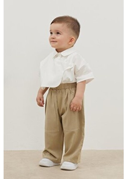 Çift Iğne Modal Pantolon Koyu Krem fırsatları