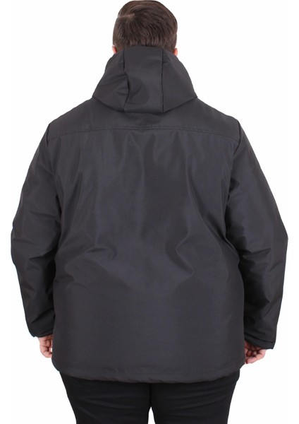 Mocgrande Erkek Büyük Beden Kapüşonlu Mont Lujo 2504 Sıyah indirimleri