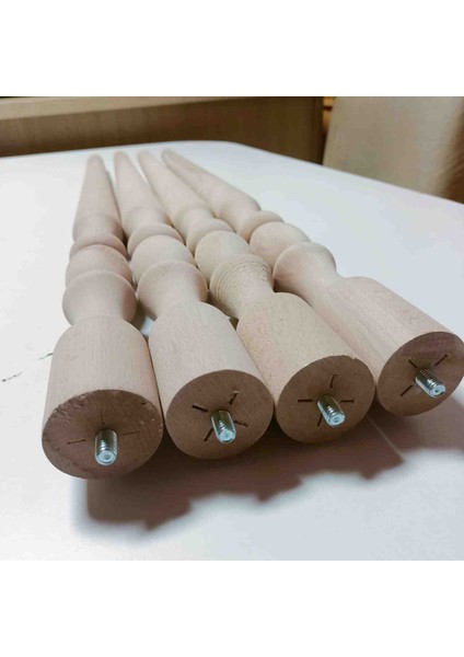 38CM 4'lük Ham Cnc Kesimli Desenli Masa&sehpa Ayağı