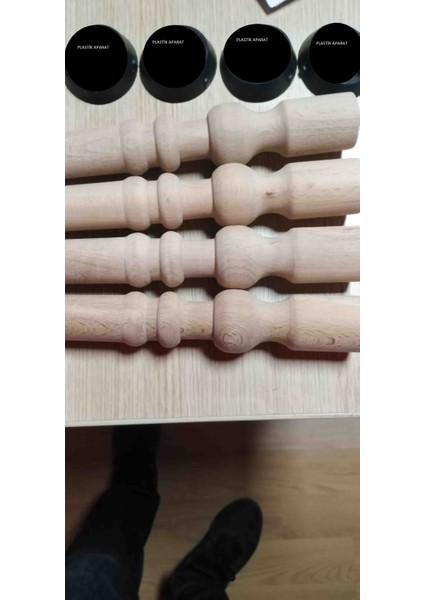 38CM 4'lük Ham Cnc Kesimli Desenli Masa&sehpa Ayağı modelleri
