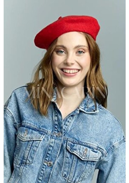 Kopya - Kırmızı Fransız Ressam Keçe Bere