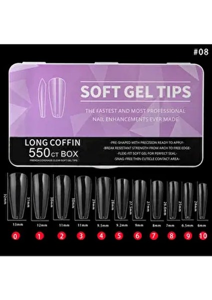 Soft Jel Tips Protez Tırnak Tips Uzatma Yeni Nesil 550 Adet