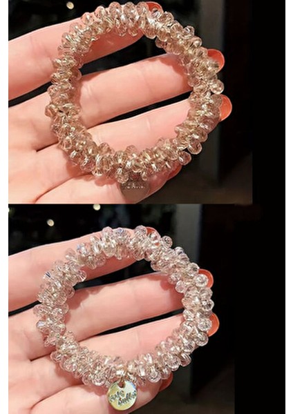 Kadın 2'li Kristal Taşlı Lastik Toka Seti