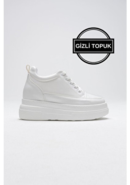 Kadın Gizli Topuk Beyaz Spor Ayakkabı