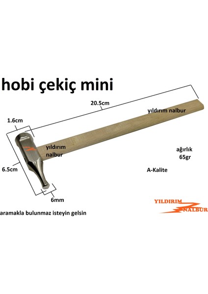 Hobi Çekiç 65 gr Kaportacı Tipi Gümüşçü Kuyumcu Çekici Fındık Başlı Kalite fiyatları