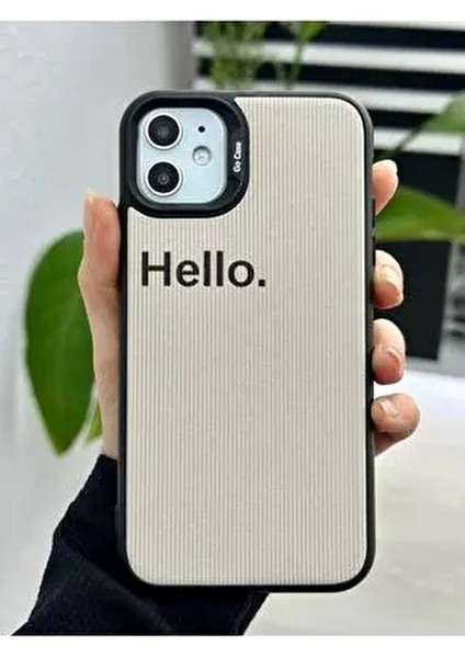 Iphone 11 Uyumlu Kaplama Hello Tasarımlı Yumuşak Silikon Kamera Korumalı Kılıf