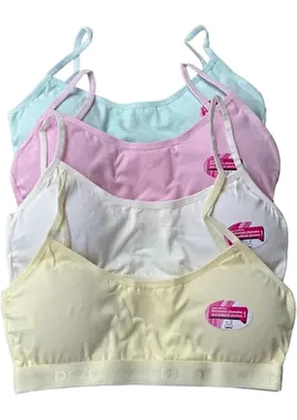 Genç Kız Ip Askılı Pedli Alıştırma Sütyeni Yarım Atlet Büstiyer 4'lü