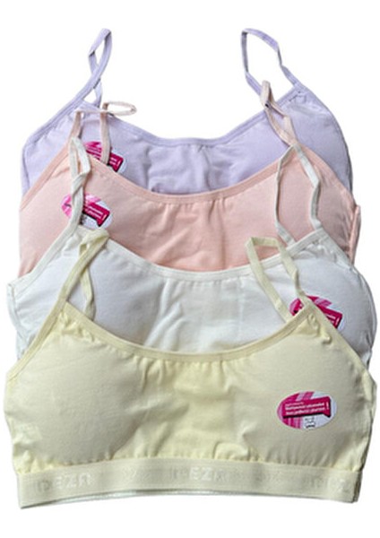 Genç Kız Ip Askılı Pedli Alıştırma Sütyeni Yarım Atlet Büstiyer 4'lü fiyatları