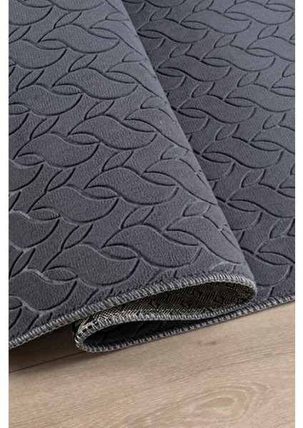 Oslo Vl Premium Yıkanabilir Kaymaz Tabanlı Saçaklı Kesme Rulo Halı Yolluk Antrasit 4001 modelleri