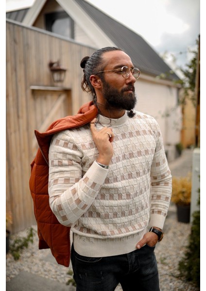 Özel Tasarım Desenli Yün Triko