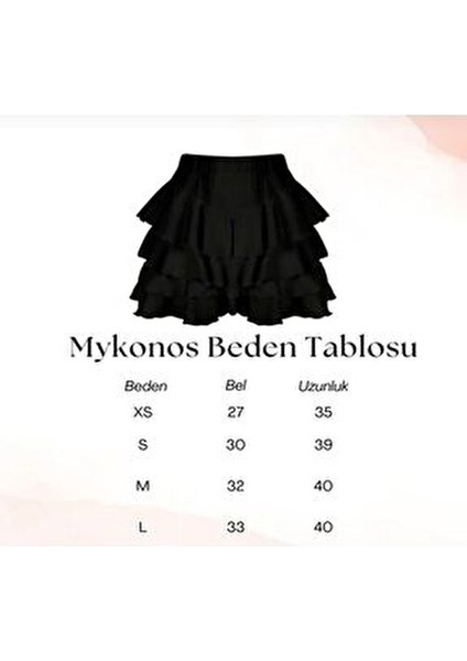 Mykonos Etek Kadınlar İçin Şık Siyah Renk Katmanlı Tasarım 2'li Set