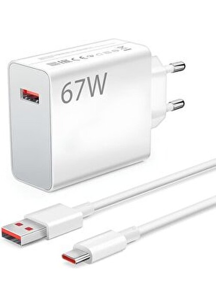 67WATT Yüksek Hız Şarj Aleti Adaptör+Kablo