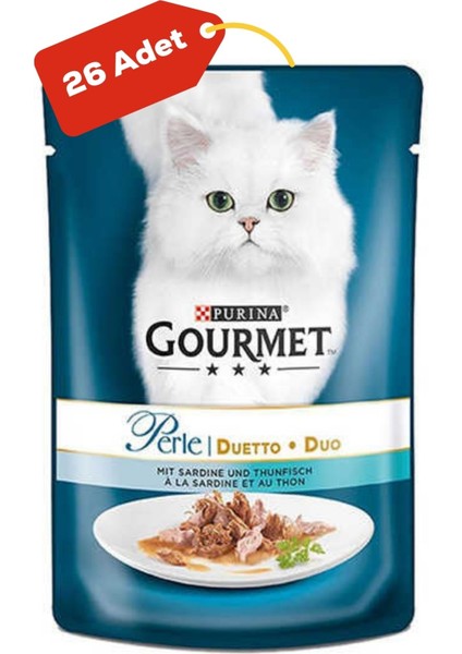 Gourmet Perle Parça Etli Izgara Ton Balıklı Yetişkin Kedi Konservesi 26X85GR 26LI