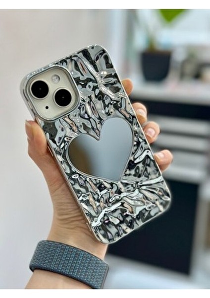 Iphone 13 - 14 ve 15 Uyumlu Platin Aynalı Kabartma Parlak Silikon Kılıf fırsatları
