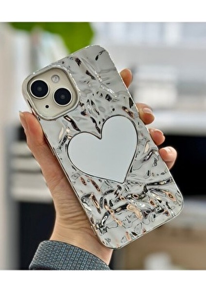 Iphone 13 - 14 ve 15 Uyumlu Platin Aynalı Kabartma Parlak Silikon Kılıf indirimleri