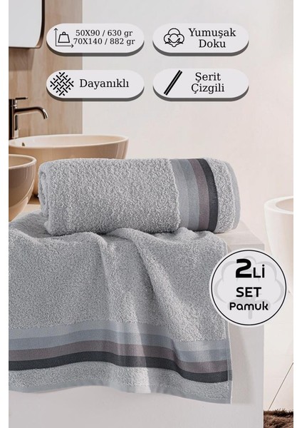 Polo %100 Pamuk 2’li Havlu Takımı - 50X90, 70X140